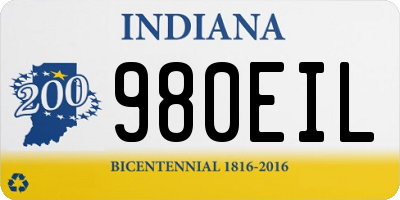 IN license plate 980EIL