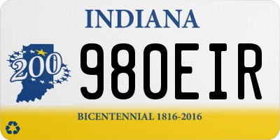 IN license plate 980EIR