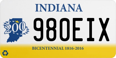 IN license plate 980EIX