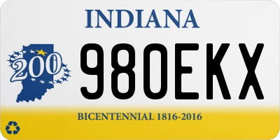 IN license plate 980EKX