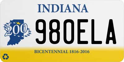 IN license plate 980ELA