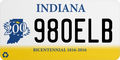 IN license plate 980ELB