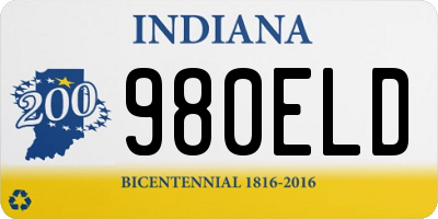 IN license plate 980ELD