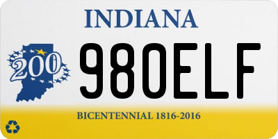 IN license plate 980ELF