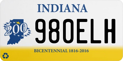 IN license plate 980ELH