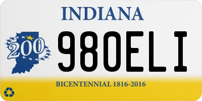 IN license plate 980ELI
