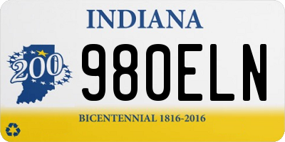 IN license plate 980ELN