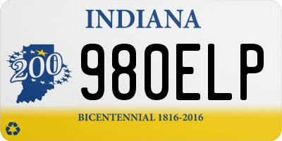 IN license plate 980ELP