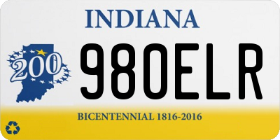 IN license plate 980ELR