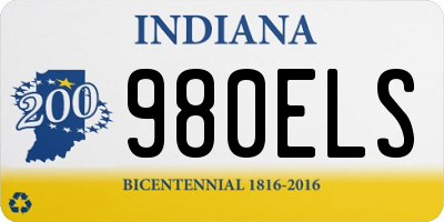 IN license plate 980ELS