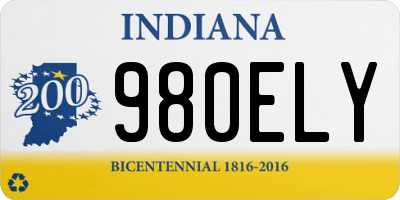 IN license plate 980ELY