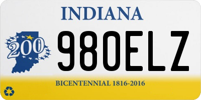 IN license plate 980ELZ