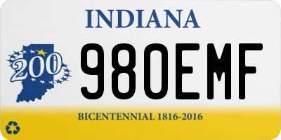 IN license plate 980EMF