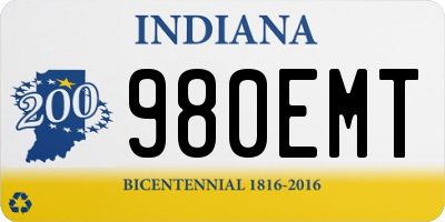 IN license plate 980EMT