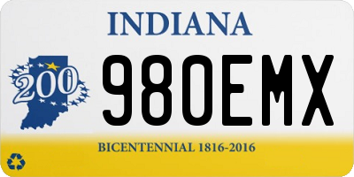IN license plate 980EMX