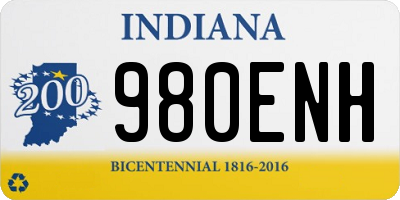 IN license plate 980ENH