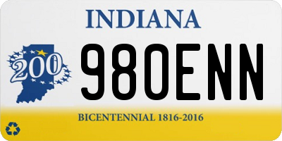 IN license plate 980ENN