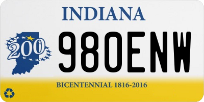 IN license plate 980ENW