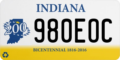 IN license plate 980EOC