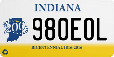 IN license plate 980EOL