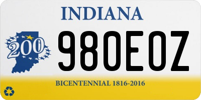 IN license plate 980EOZ