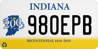 IN license plate 980EPB