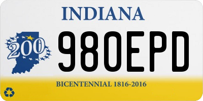 IN license plate 980EPD