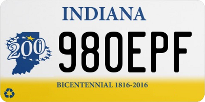 IN license plate 980EPF