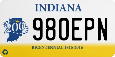 IN license plate 980EPN
