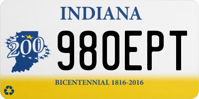 IN license plate 980EPT