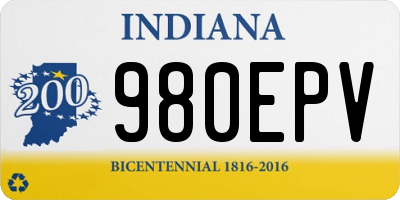 IN license plate 980EPV