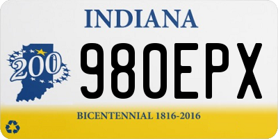 IN license plate 980EPX