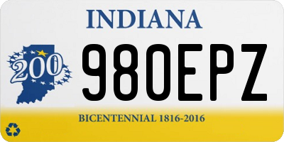 IN license plate 980EPZ