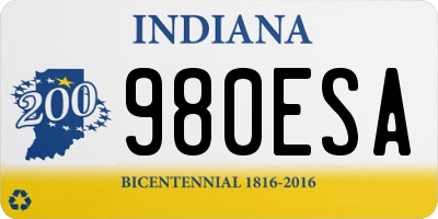 IN license plate 980ESA