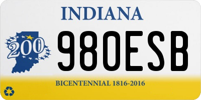 IN license plate 980ESB