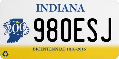 IN license plate 980ESJ