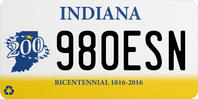 IN license plate 980ESN