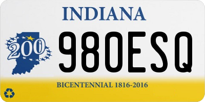 IN license plate 980ESQ