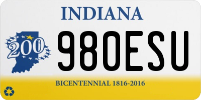 IN license plate 980ESU