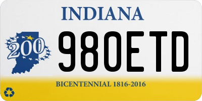 IN license plate 980ETD