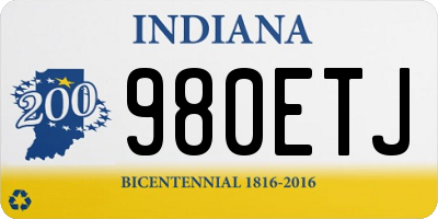 IN license plate 980ETJ