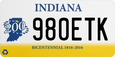 IN license plate 980ETK