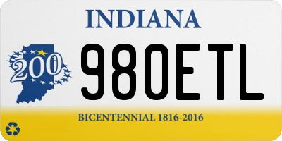 IN license plate 980ETL
