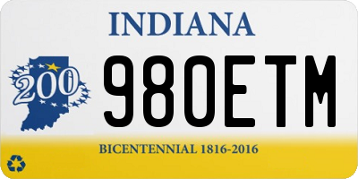IN license plate 980ETM