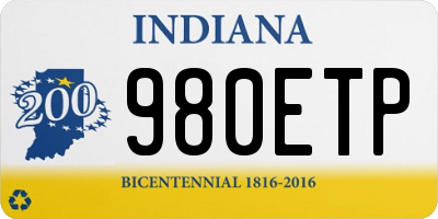 IN license plate 980ETP