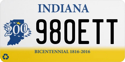 IN license plate 980ETT