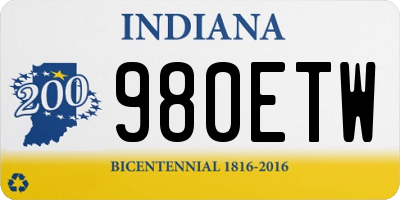 IN license plate 980ETW