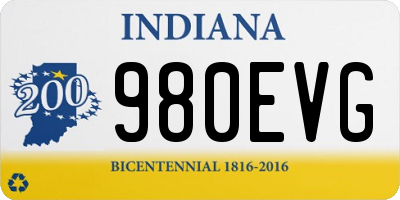 IN license plate 980EVG