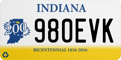 IN license plate 980EVK
