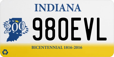 IN license plate 980EVL